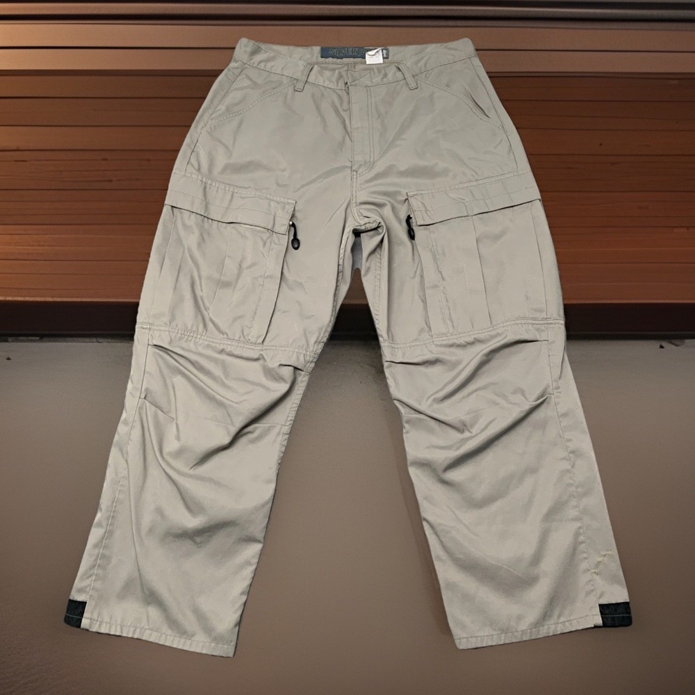 Vtg 90s Levis‎ Silver Tab Baggy Cargo Pants Khaki Mens 33x28 Nylon Cotton Skater